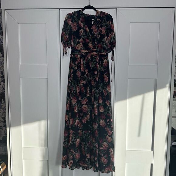 Gal Meets Glam Ashlynn floral print chiffon maxi Size 4 (q1) - Picture 2 of 9
